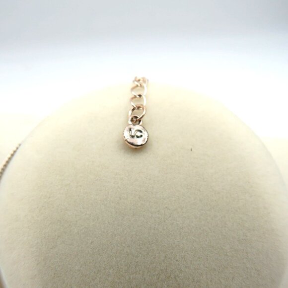 Lauren Conrad Necklace Rose Gold Tone Floral Bib Rhinestone 18" Adjustable Chain - Picture 6 of 8